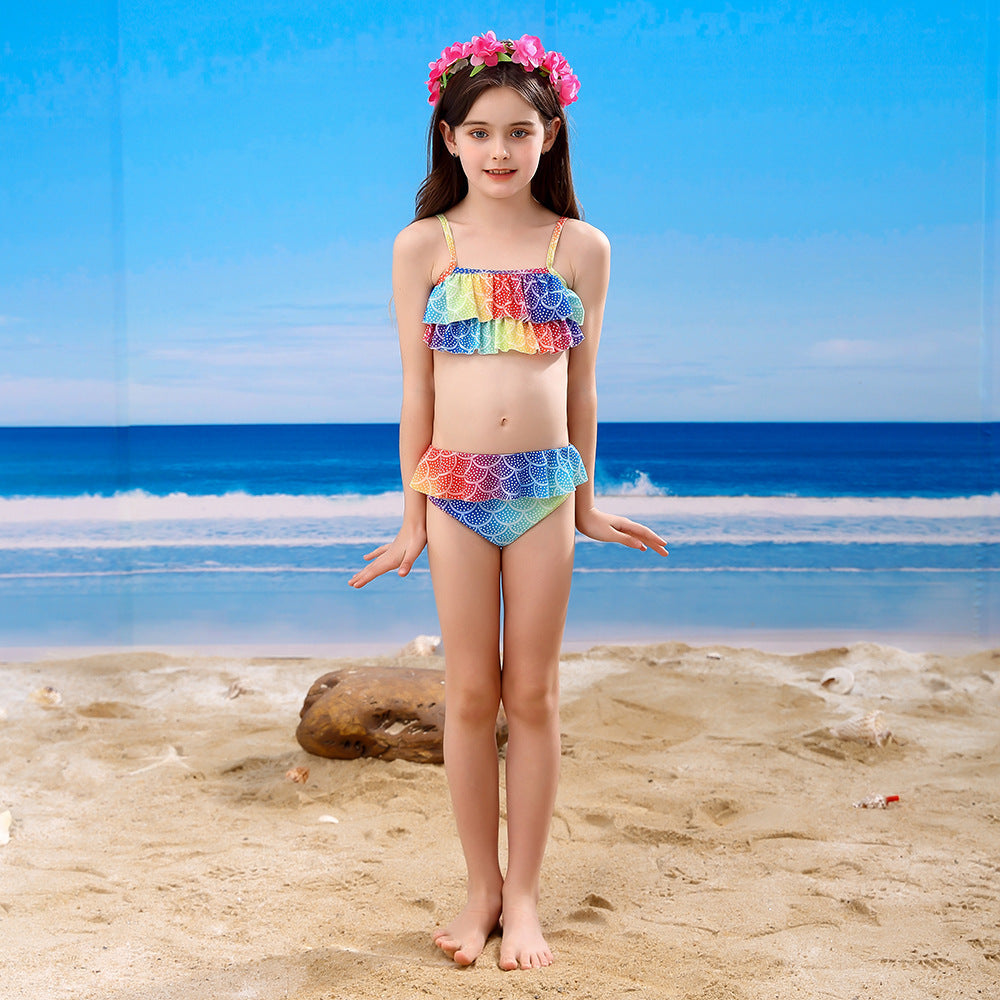 Girl Costume Mermaid Swimsuit Princess Bikini Set 3 Pieces Bathing Suit