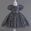 Wedding Dress Puff Flower Girl Dress Sequins Princess Dress Birthday Costume Party Dress Holiday