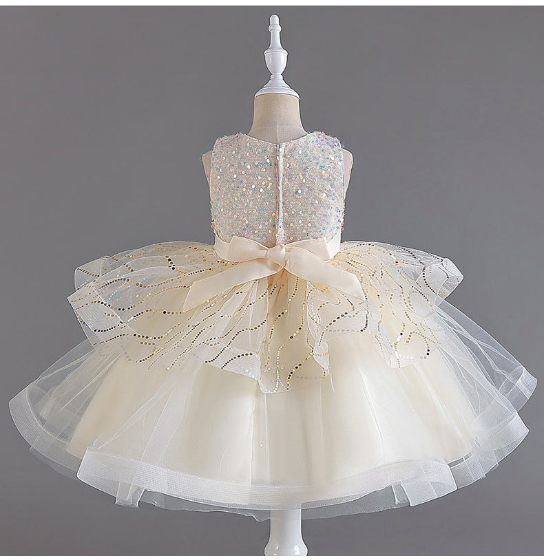 Flower Girl Dress Sequins Wedding Dress Princess Dress Birthday Costume Party Dress Holiday