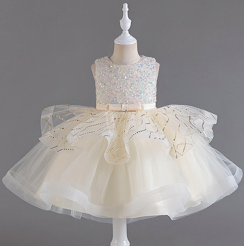 Flower Girl Dress Sequins Wedding Dress Princess Dress Birthday Costume Party Dress Holiday