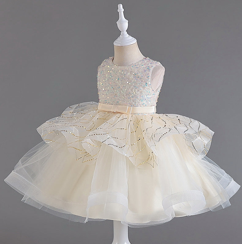 Flower Girl Dress Sequins Wedding Dress Princess Dress Birthday Costume Party Dress Holiday