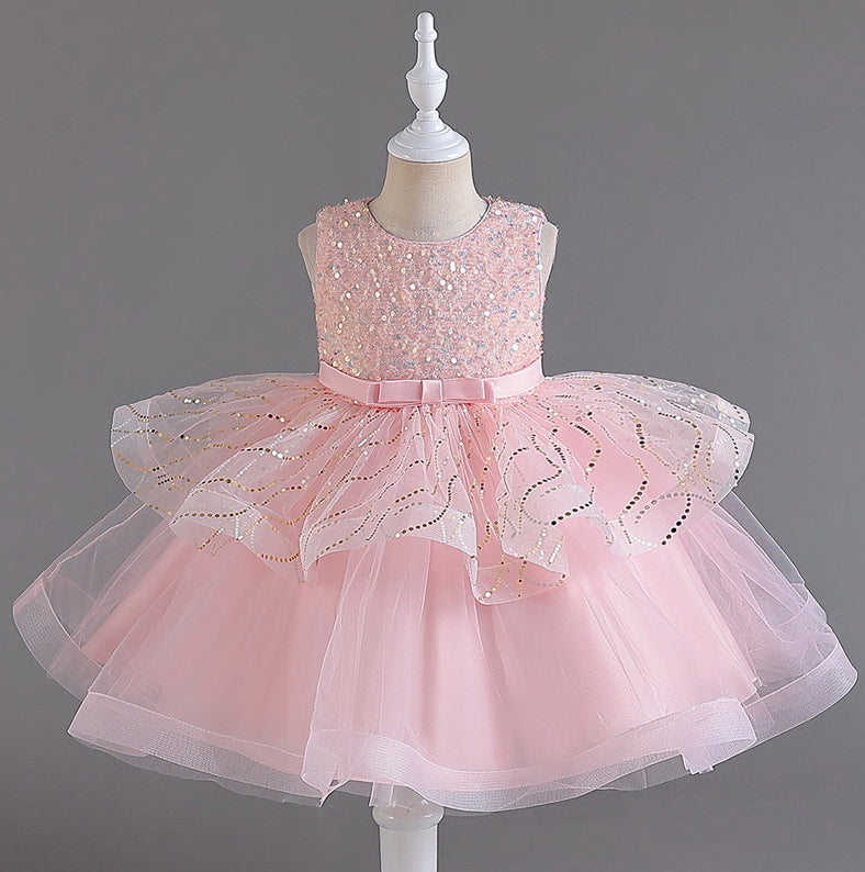Flower Girl Dress Sequins Wedding Dress Princess Dress Birthday Costume Party Dress Holiday