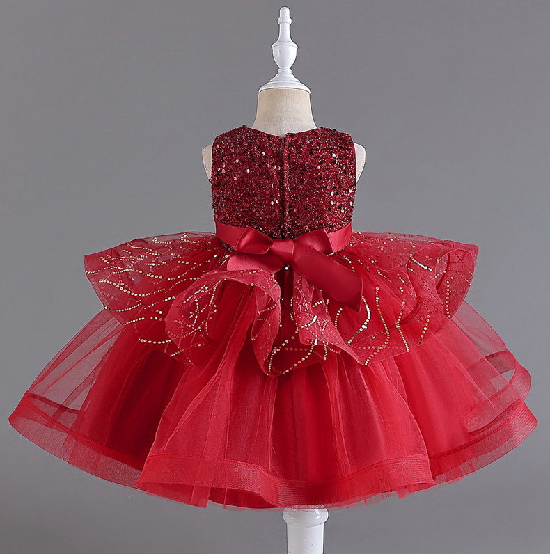 Flower Girl Dress Sequins Wedding Dress Princess Dress Birthday Costume Party Dress Holiday