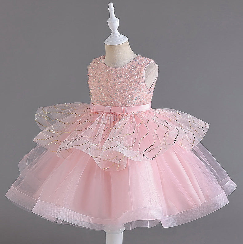 Flower Girl Dress Sequins Wedding Dress Princess Dress Birthday Costume Party Dress Holiday