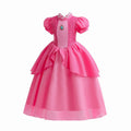 Girls Super Mario Princess Peach Dress Costume Cosplay Party Holiday