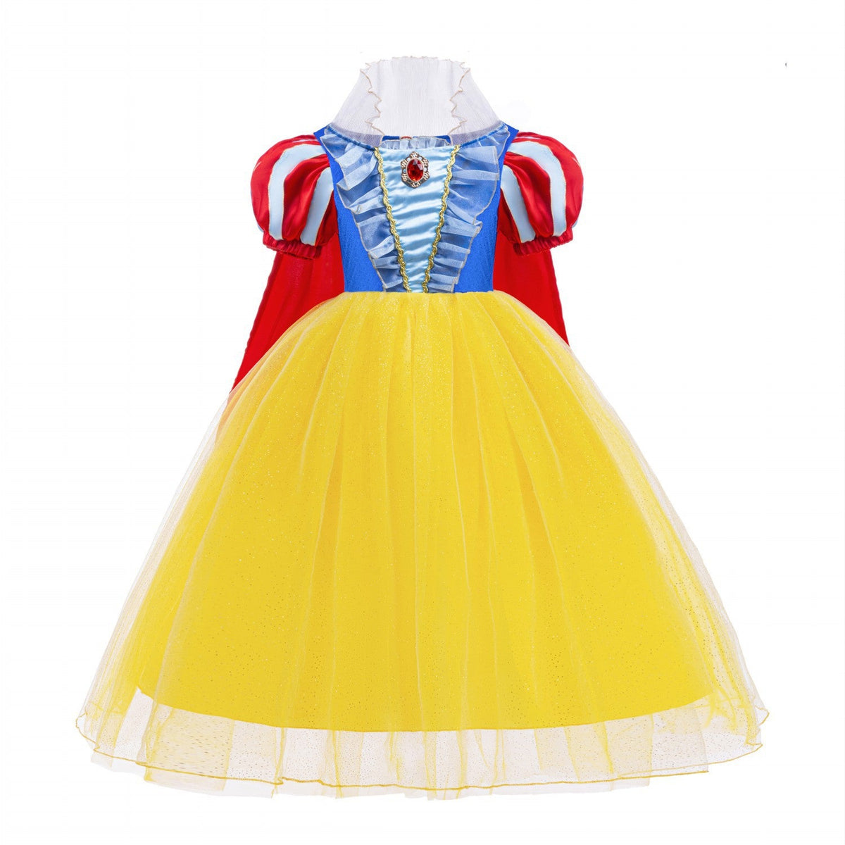 New Snow White Costume Princess Cape Girls Dresses With 8 pieces set