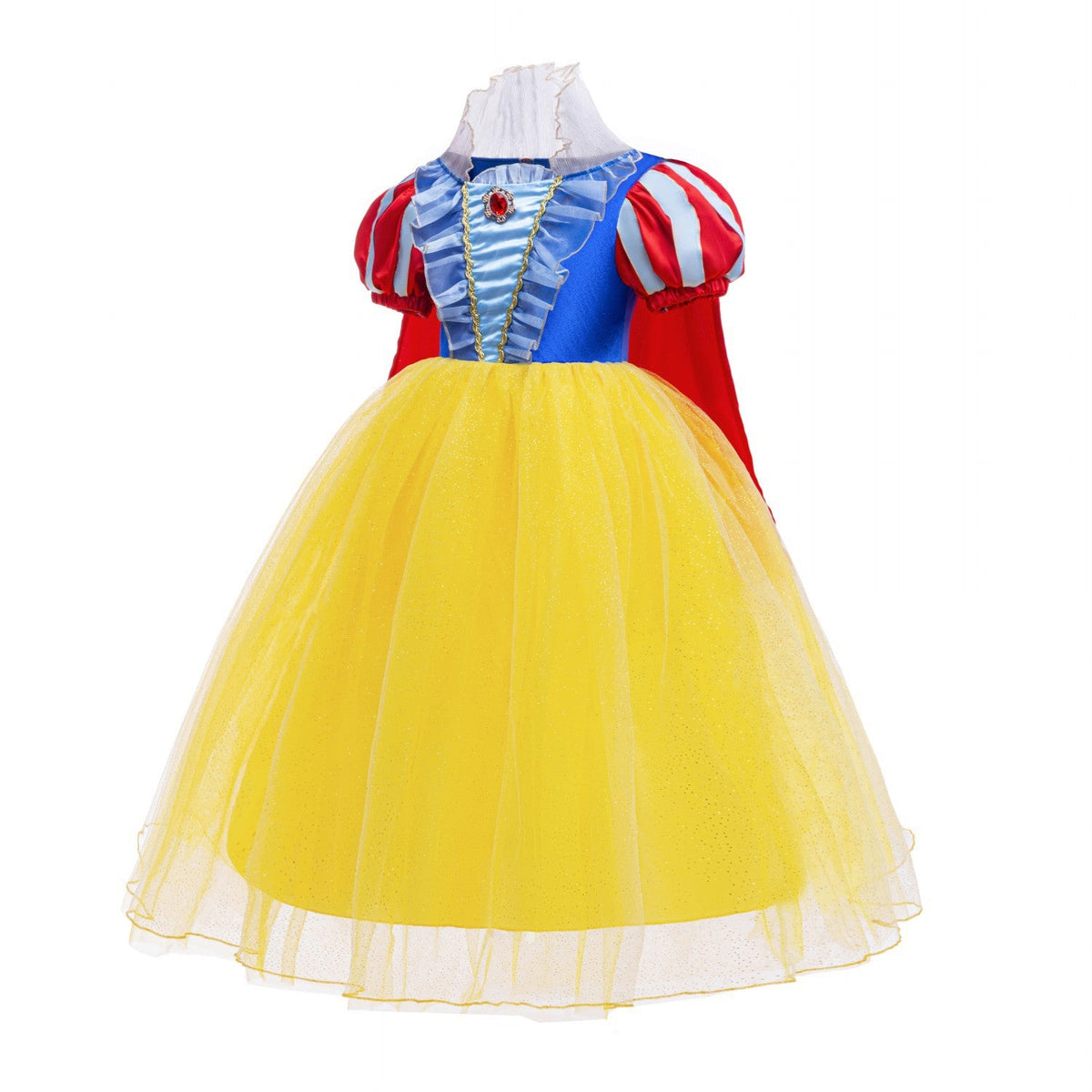 New Snow White Costume Princess Cape Girls Dresses With 8 pieces set