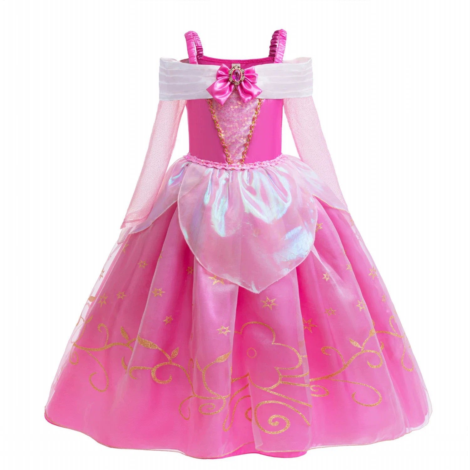New Aurora Costume Princess Off Shoulder Halloween Girl Dresses With 9 pieces set