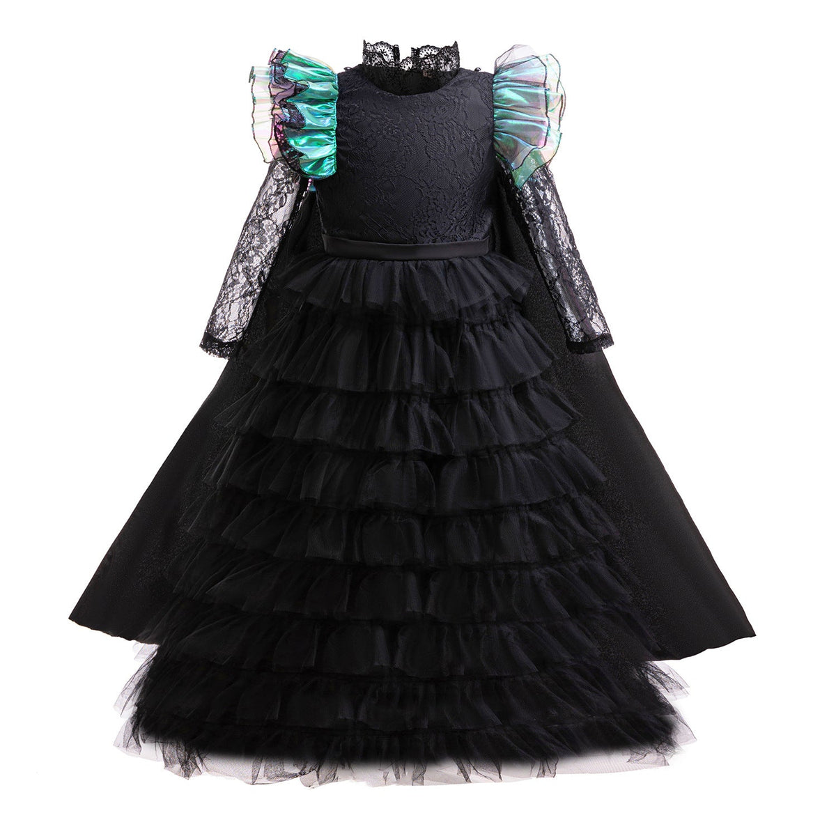 New Wicked Witch Elphaba Halloween Costume Dress with Cape Cosplay Outfits For Girls