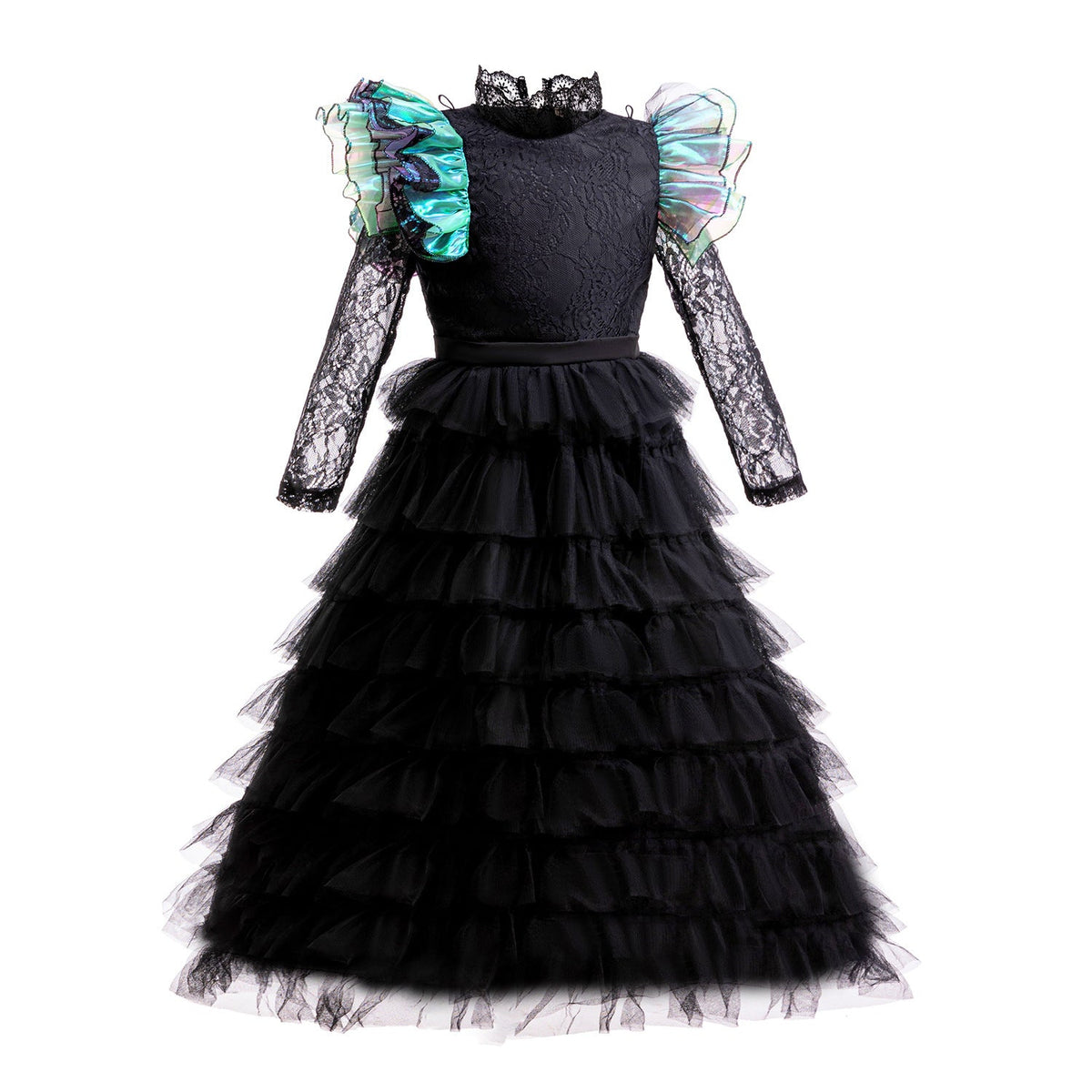 New Wicked Witch Elphaba Halloween Costume Dress with Cape Cosplay Outfits For Girls