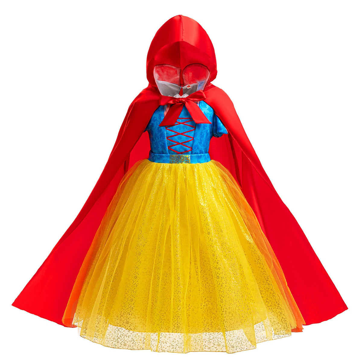 New Princess Snow White Costume Halloween Girls Dresses With Cape Set