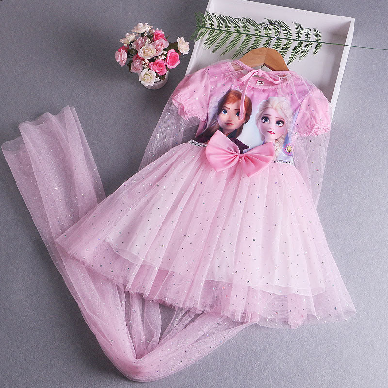 Elsa Dress Cape New Girl Dress Lace Toddler Princess Costume For Casual Wear Holiday Birthday Party