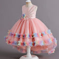 Flower Girl Dress Pearl Wedding Dress Lace Trailing Princess Dress Birthday Costume Party Holiday