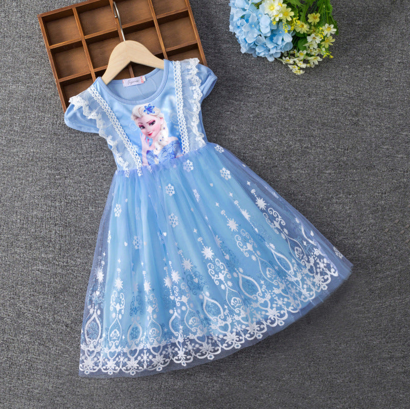 Elsa Lace New Girl Dress Party Toddler Princess Costume For Casual Wear Holiday Birthday