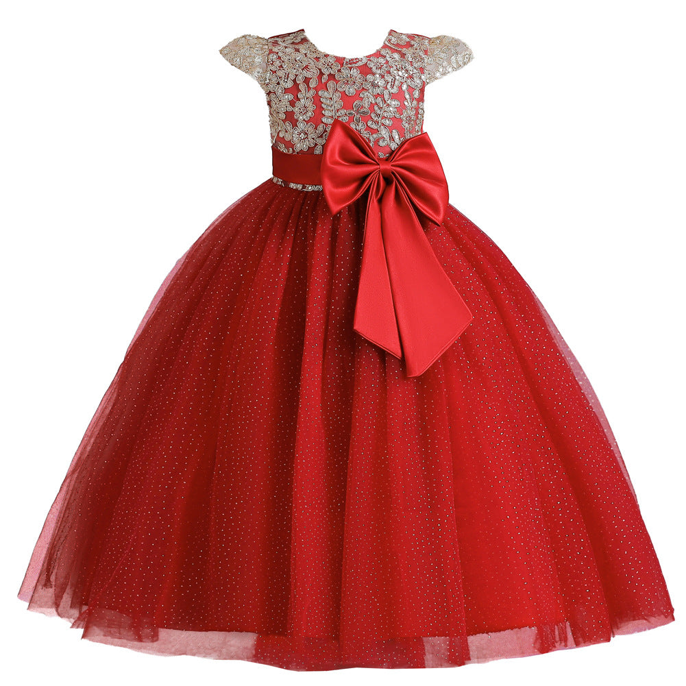 Flower Girl Dress Bow Princess Dress Birthday Costume Party Holiday Wedding