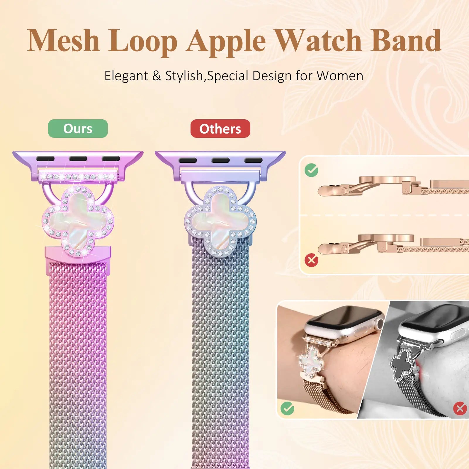 Slim-fit Milanese Clover strap For Women