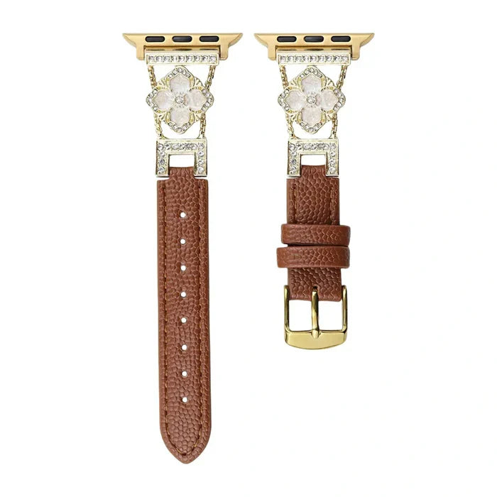 Elegant Floral Leather Band