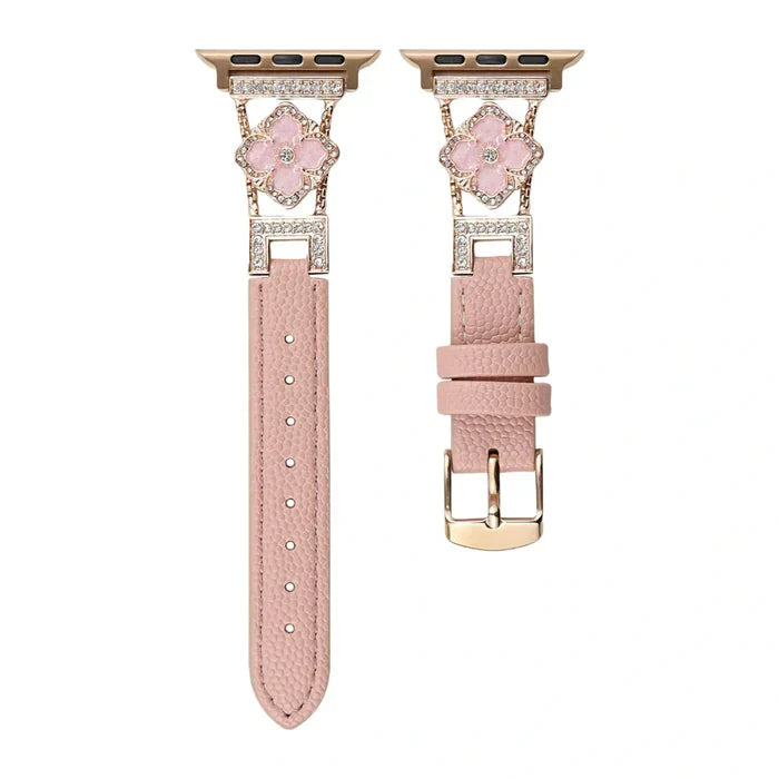 Elegant Floral Leather Band