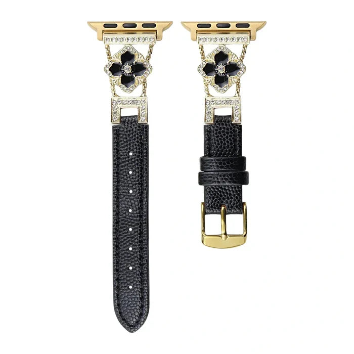Elegant Floral Leather Band