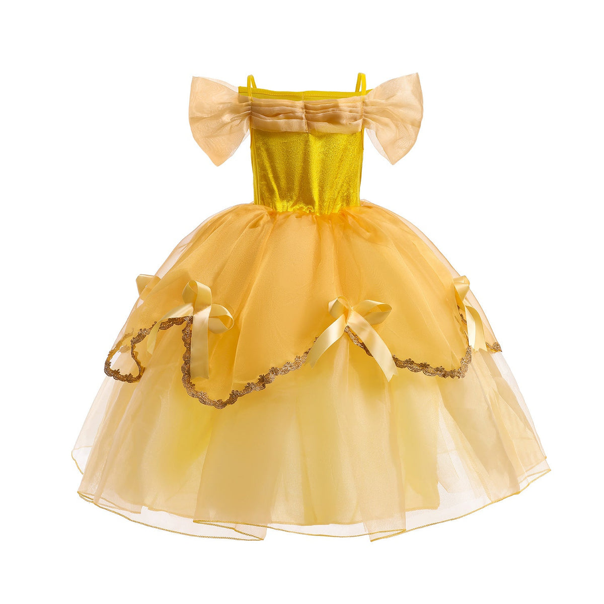 New Girl Costume Dresses Belle Lace Up Princess Cosplay Party Holiday Birthday Fancy