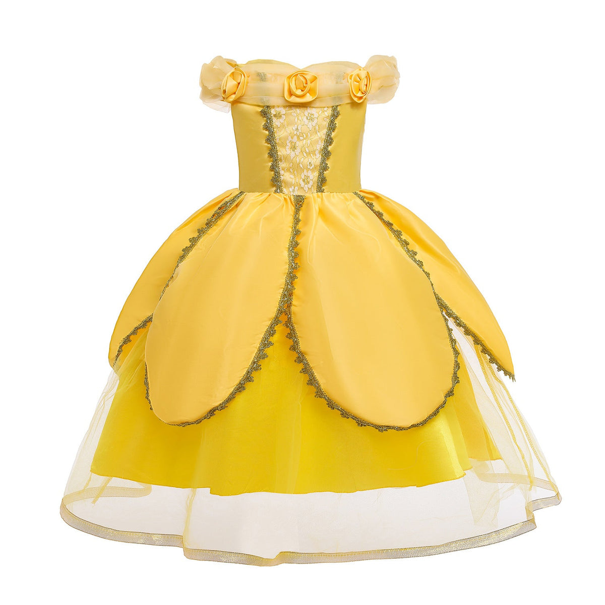 New Girl Costume Dresses Belle Princess Cosplay  Lace Up Birthday Party Holiday Fancy