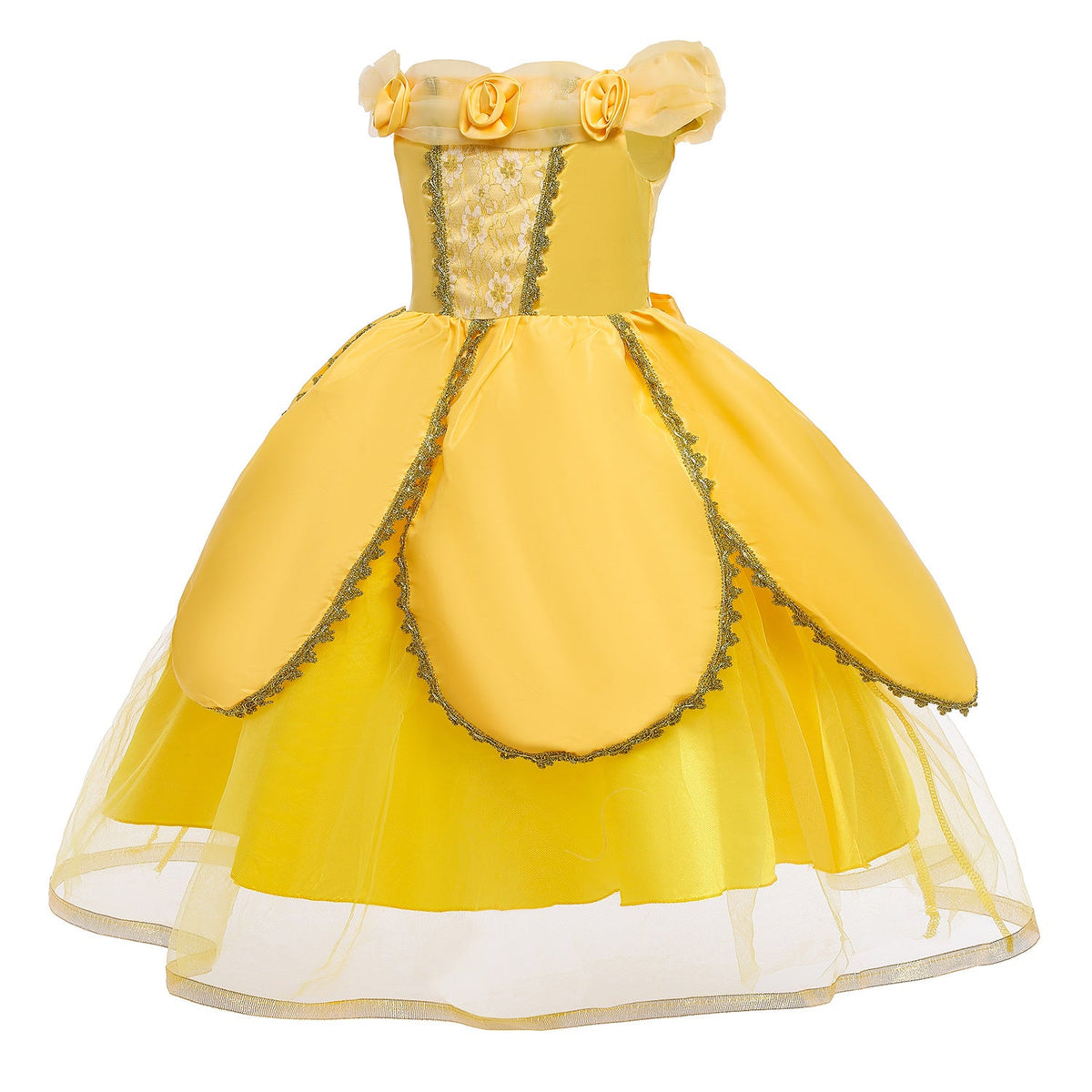New Girl Costume Dresses Belle Princess Cosplay  Lace Up Birthday Party Holiday Fancy