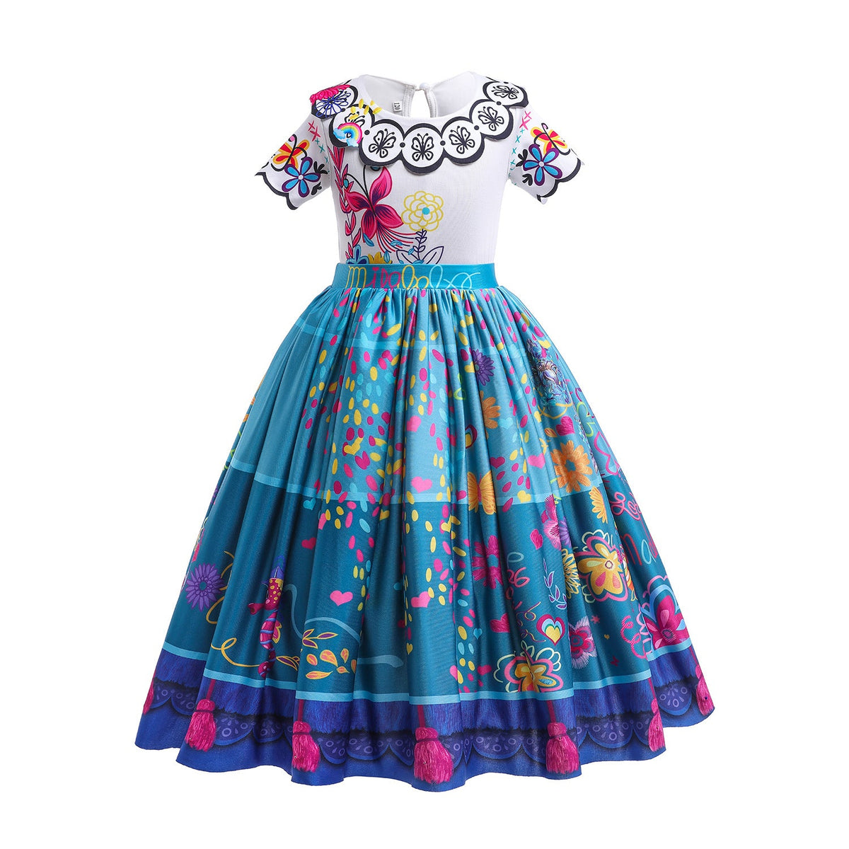 New Girl Costume Dresses Encanto Mirabel Lace Up Princess Cosplay Party Holiday Birthday Fancy