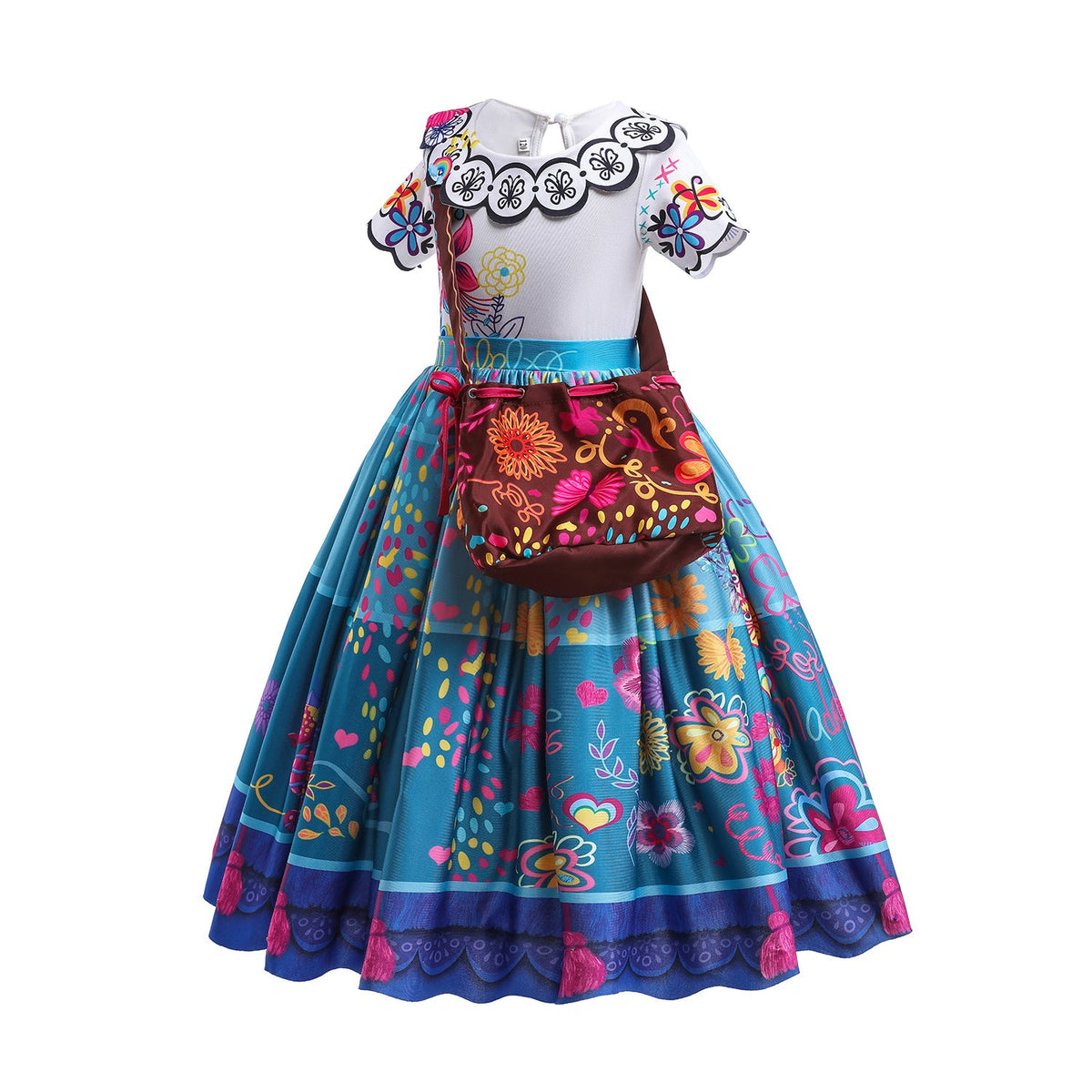 New Girl Costume Dresses Encanto Mirabel Lace Up Princess Cosplay Party Holiday Birthday Fancy