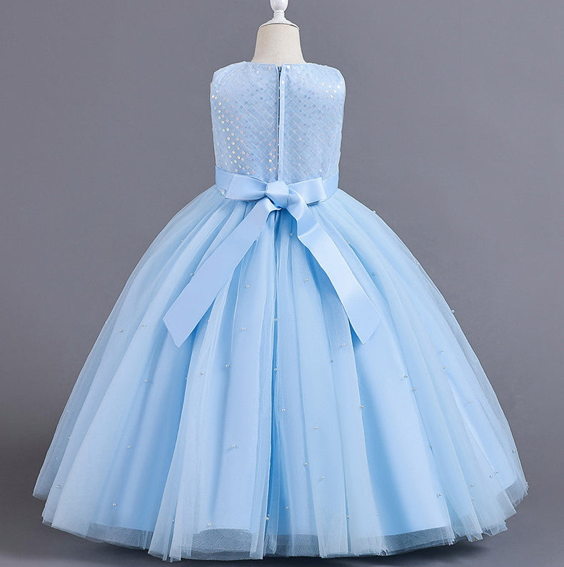Flower Girl Dress Bow  Wedding Dress Princess Dress Sequins Birthday Costume Party Holiday