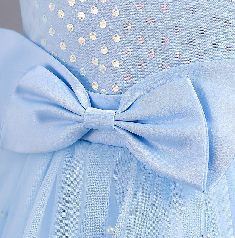 Flower Girl Dress Bow  Wedding Dress Princess Dress Sequins Birthday Costume Party Holiday