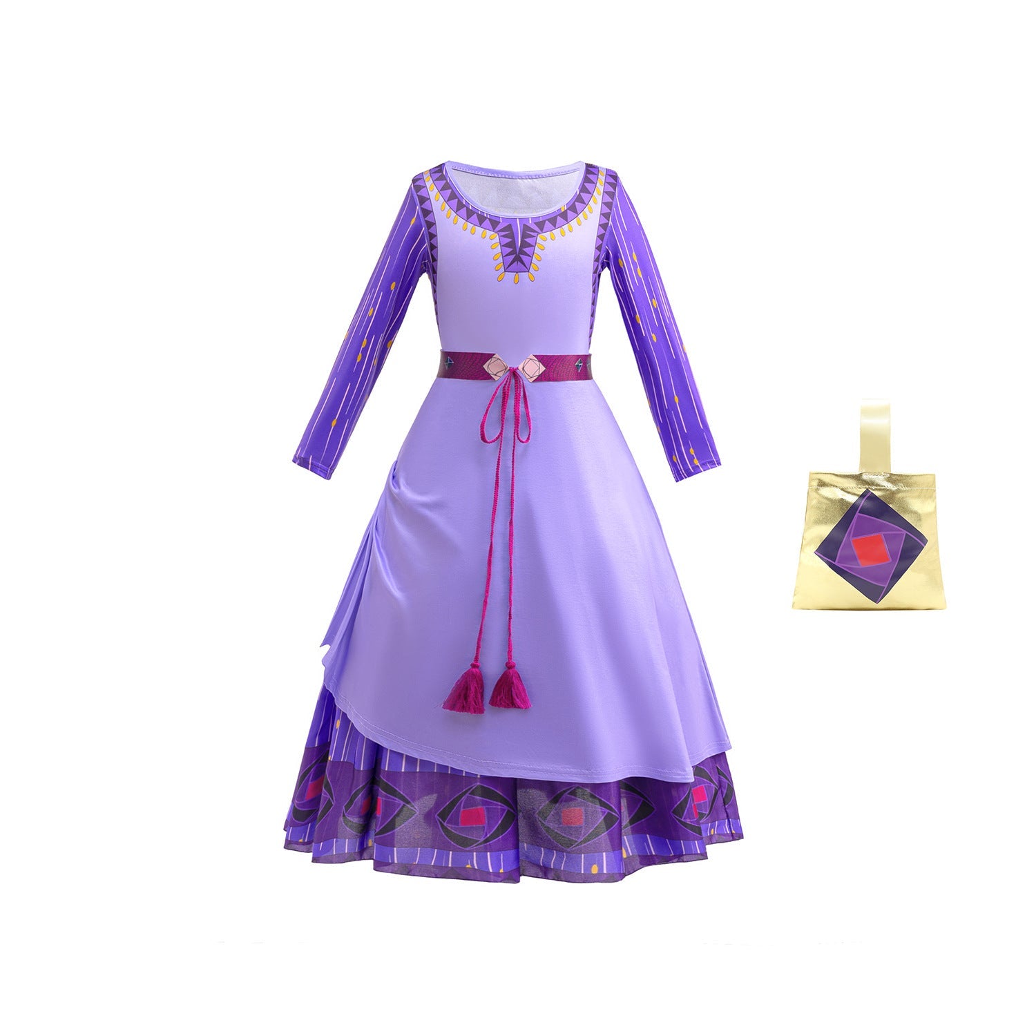 Girl Wish Asha Cosplay Costume Dress With Bag Outfits For Kids Holiday Party