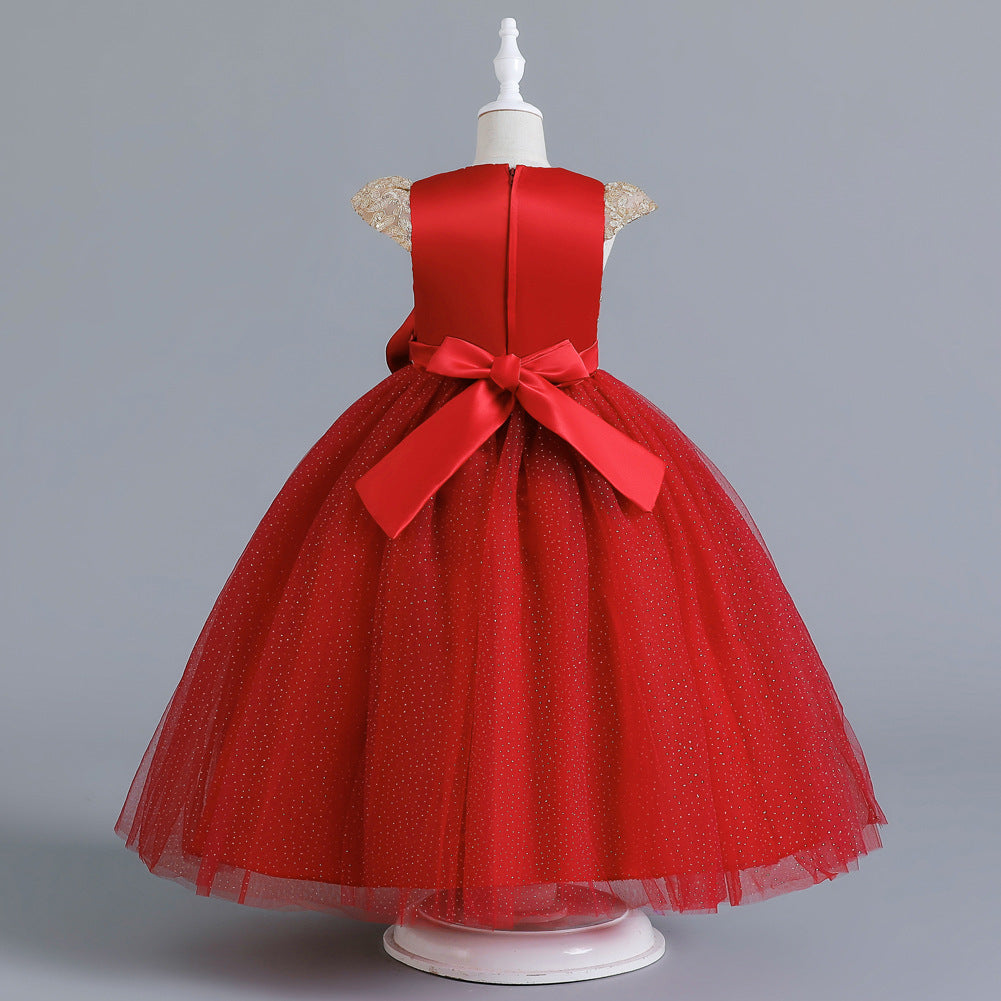 Flower Girl Dress Bow Princess Dress Birthday Costume Party Holiday Wedding