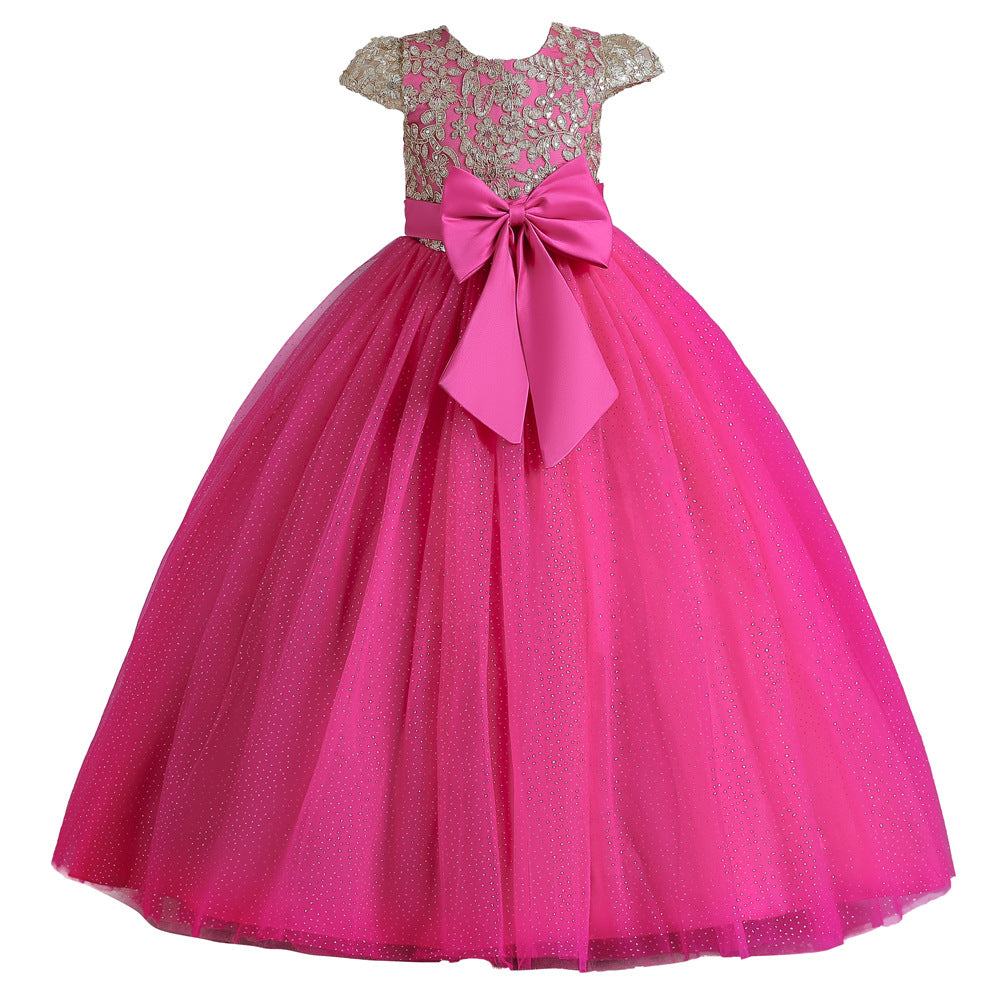 Flower Girl Dress Bow Princess Dress Birthday Costume Party Holiday Wedding