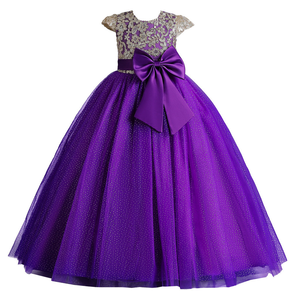 Flower Girl Dress Bow Princess Dress Birthday Costume Party Holiday Wedding