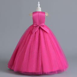 Flower Girl Dress Bow Princess Dress Birthday Costume Party Holiday Wedding