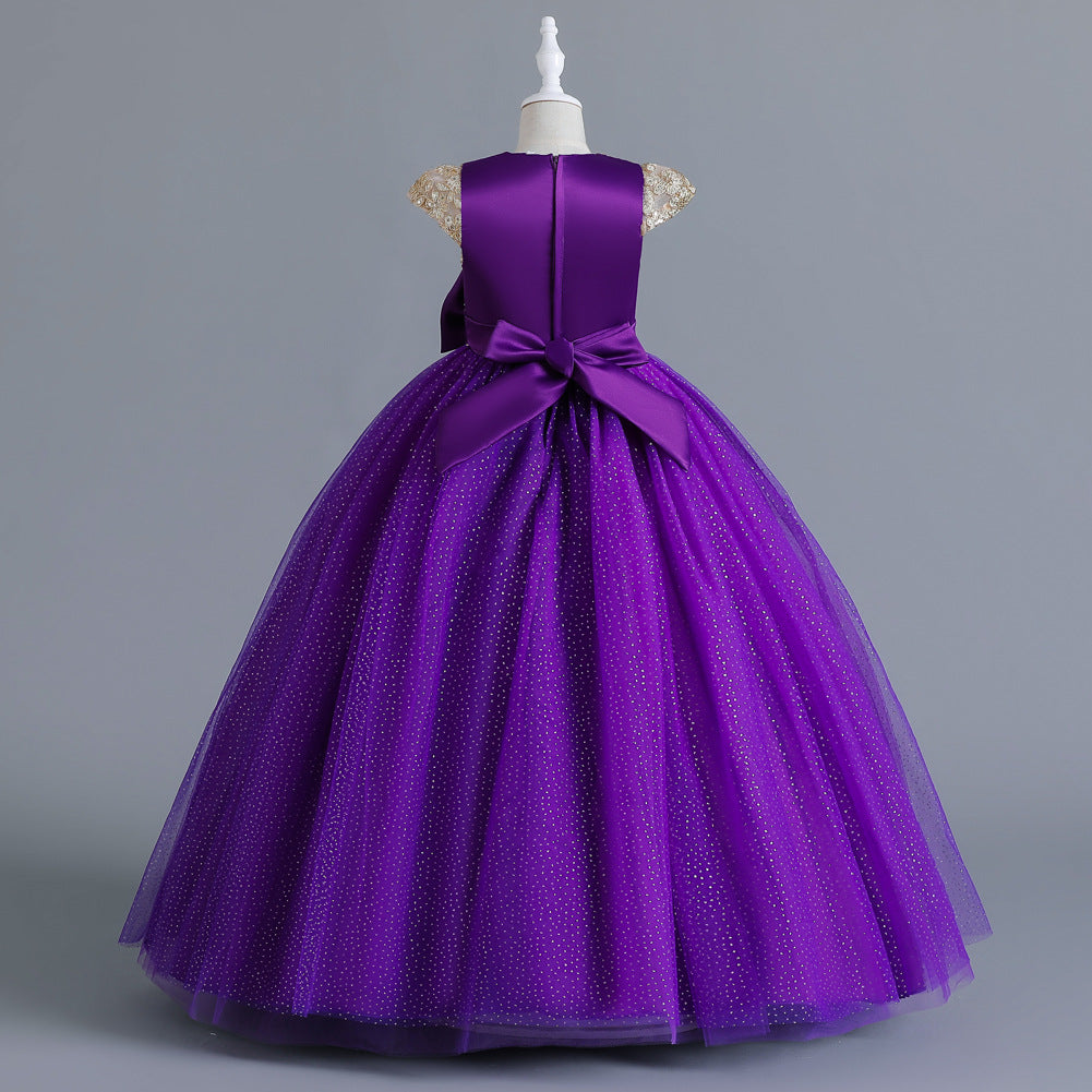 Flower Girl Dress Bow Princess Dress Birthday Costume Party Holiday Wedding