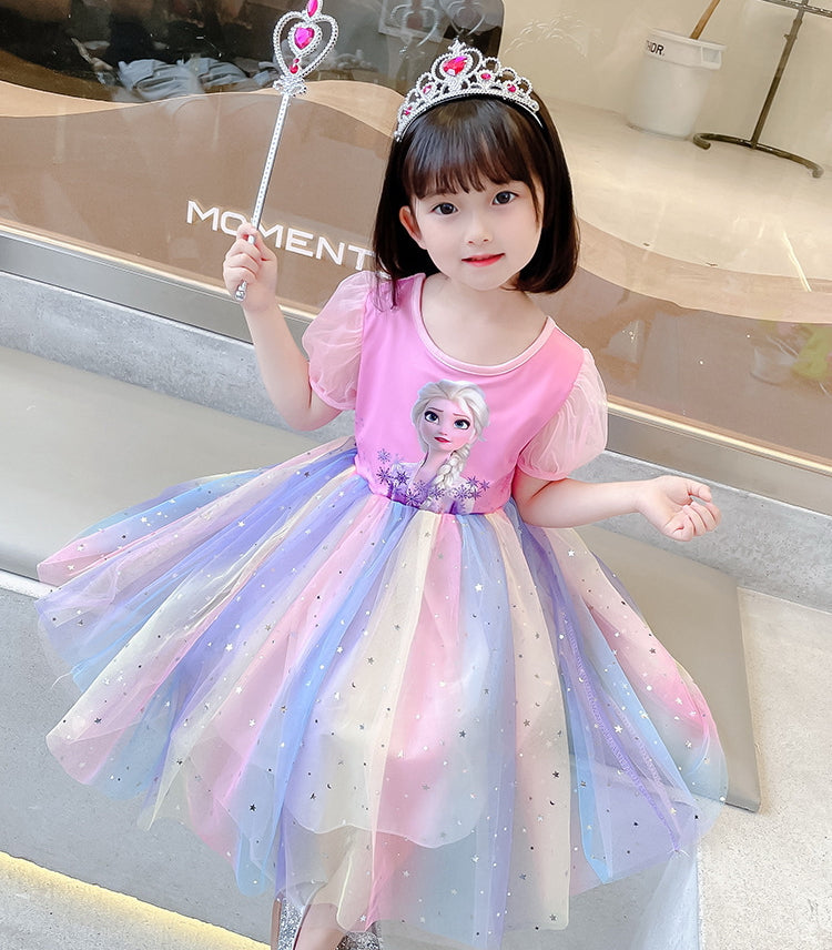 Elsa Lace New Girl Dress Toddler Princess Costume For Casual Wear Party Holiday Birthday