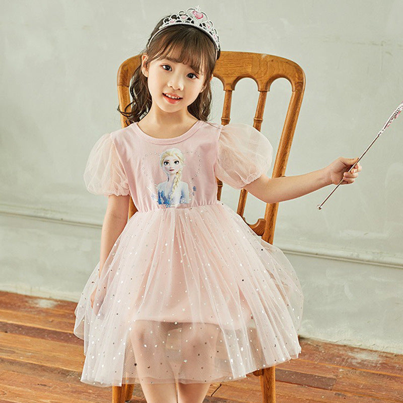 New Girl Lace Dress Elsa Toddler Princess Costume For Casual Wear Holiday Birthday Party