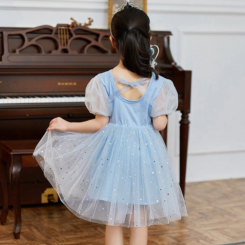 New Girl Lace Dress Elsa Toddler Princess Costume For Casual Wear Holiday Birthday Party
