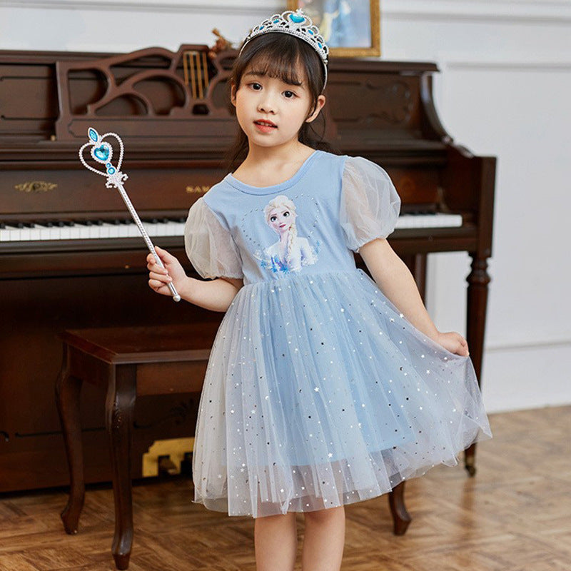 New Girl Lace Dress Elsa Toddler Princess Costume For Casual Wear Holiday Birthday Party