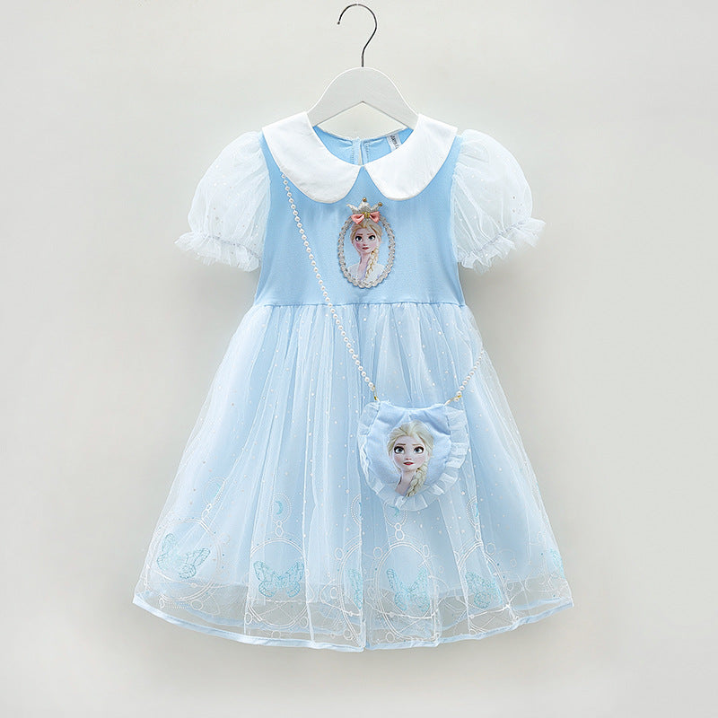 Elsa Dress Bag New Girl Dress Lace Toddler Princess Costume For Casual Wear Holiday Birthday Party