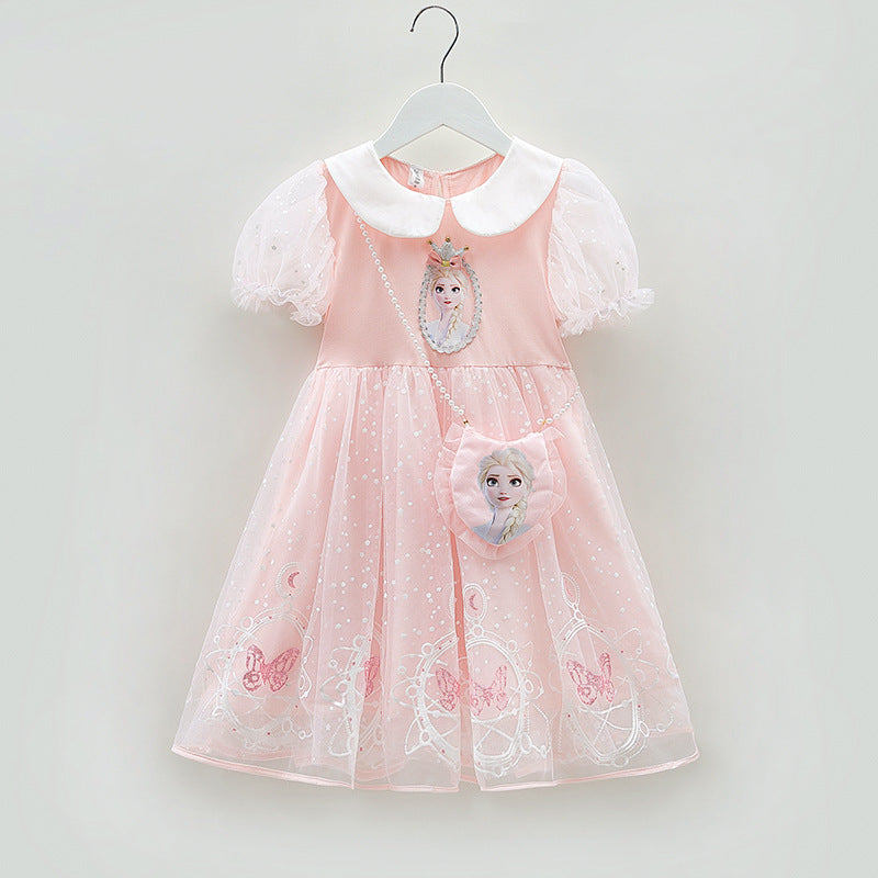 Elsa Dress Bag New Girl Dress Lace Toddler Princess Costume For Casual Wear Holiday Birthday Party