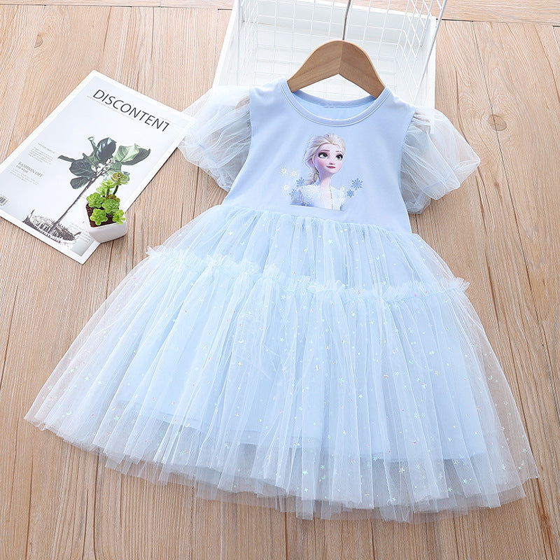 New Girl Dress Elsa Lace Toddler Princess Costume For Casual Wear Party Holiday Birthday
