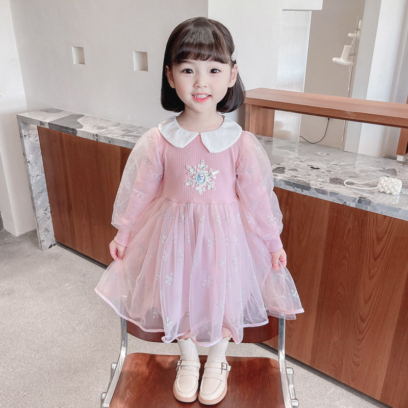 New Girl Dress Elsa Lace Toddler Princess Costume For Casual Wear Holiday Party Birthday