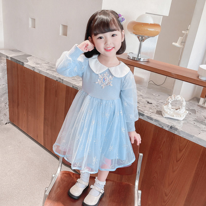 New Girl Dress Elsa Lace Toddler Princess Costume For Casual Wear Holiday Party Birthday