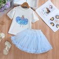 New Girl Dress Party Holiday Toddler Princess Costume Elsa For Casual Wear Birthday T-Shirt And Skirt