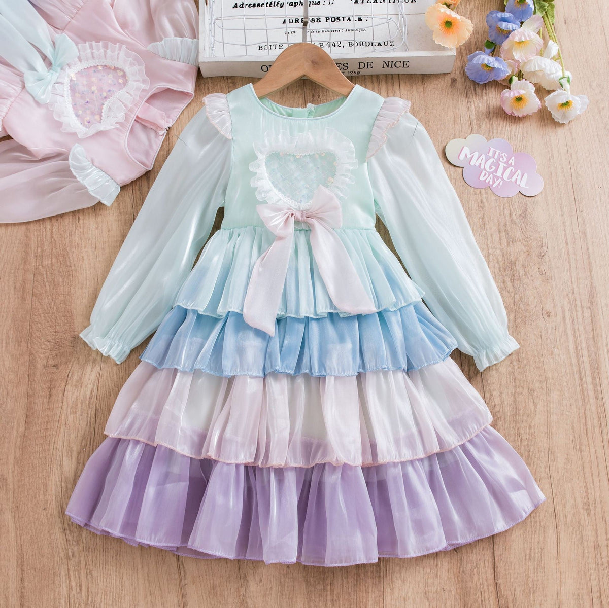 New Girl Dress Rainbow Toddler Princess Costume For Casual Wear Holiday Birthday Party