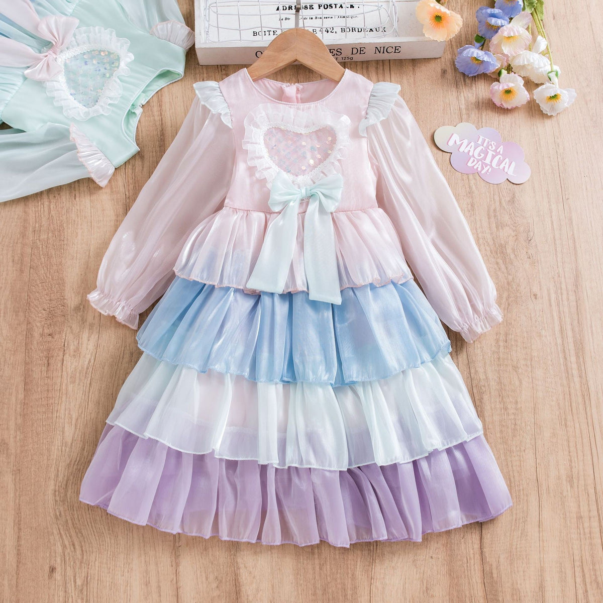 New Girl Dress Rainbow Toddler Princess Costume For Casual Wear Holiday Birthday Party