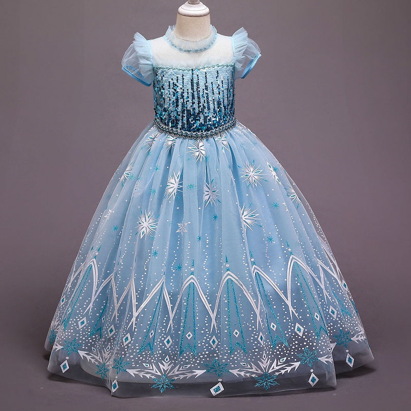 Frozen 2 Girls Princess Tulle Cosplay Costume Elsa Dresses For Party Holidays