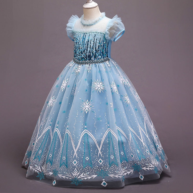 Frozen 2 Girls Princess Tulle Cosplay Costume Elsa Dresses For Party Holidays